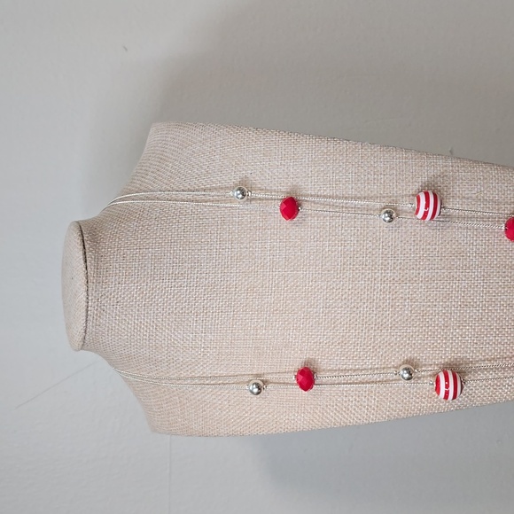 Silver & Red Necklace - Picture 6 of 8